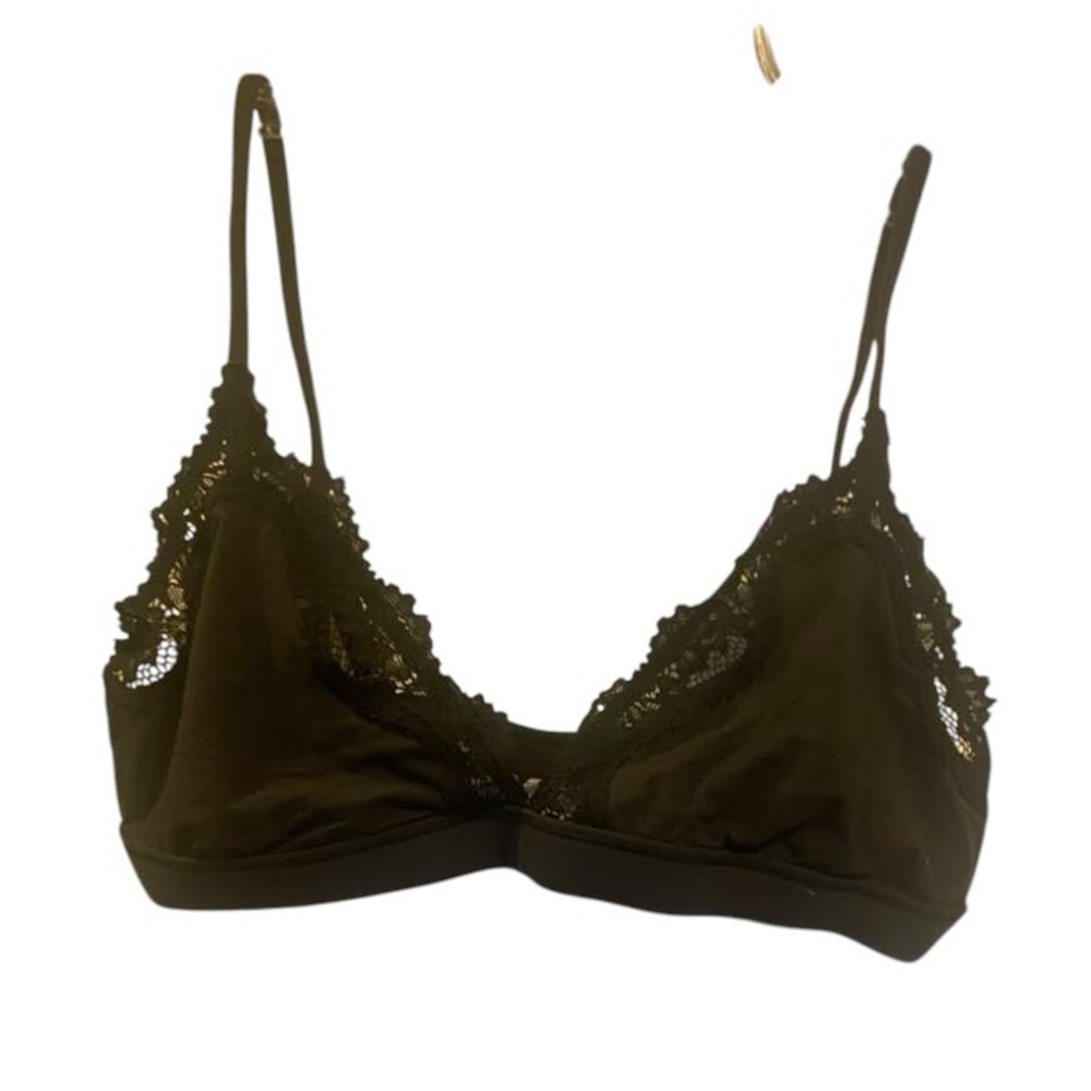 SKIMS Black Bralette with Lace Detail